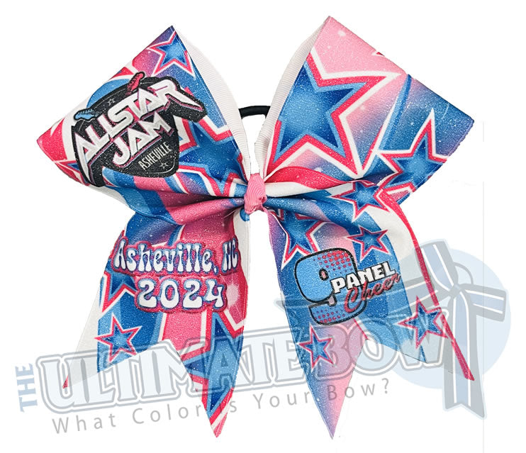 9 Panel Special Event Bows | All Star Jam Cheer Competition | Asheville, NC | February 2024 | Event Big Glitter Bow