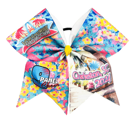 9 Panel Cheer - Low Country Showdown Keychain Cheer Bow - March 2024