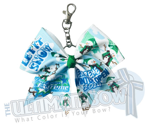 CDE - Extreme Winter Open Keychain Glitter Cheer Bow - January 2024