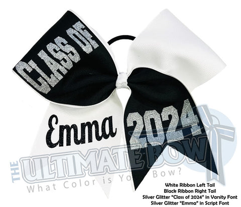 "Class of" Senior Tick Tock Cheer Bow | Softball Hair Bow | Graduation Bow | Class of 2024