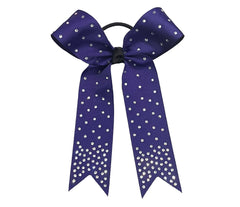 College Rhinestone Cheer Bows | Collegiate Cheer Bows | Rhinestone Ribbon Cheer Bows | Purple Cheer Bows