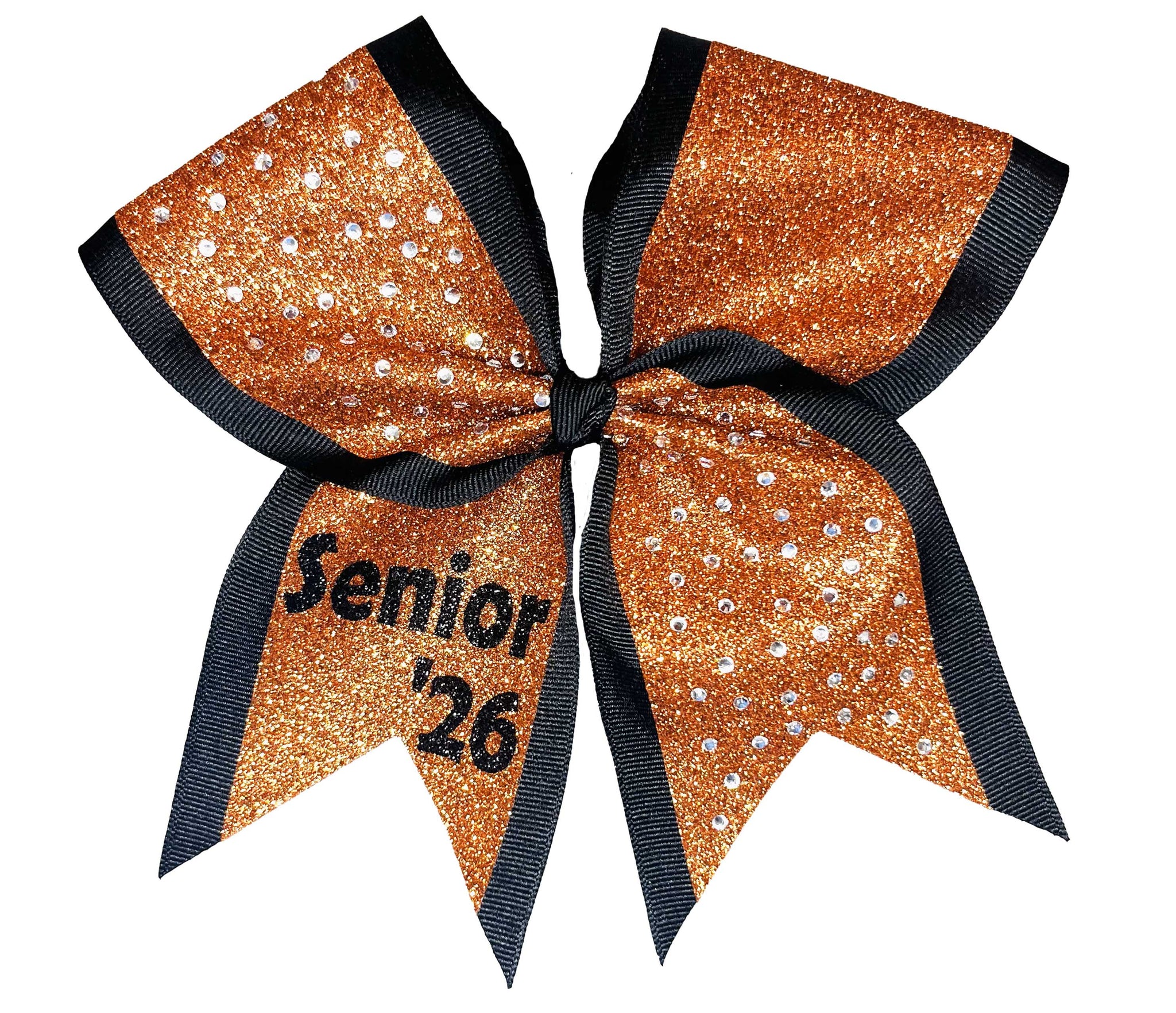 My Ultimate Senior Glitter Cheer Bow | Class of 2026 |  black and orange cheer bows