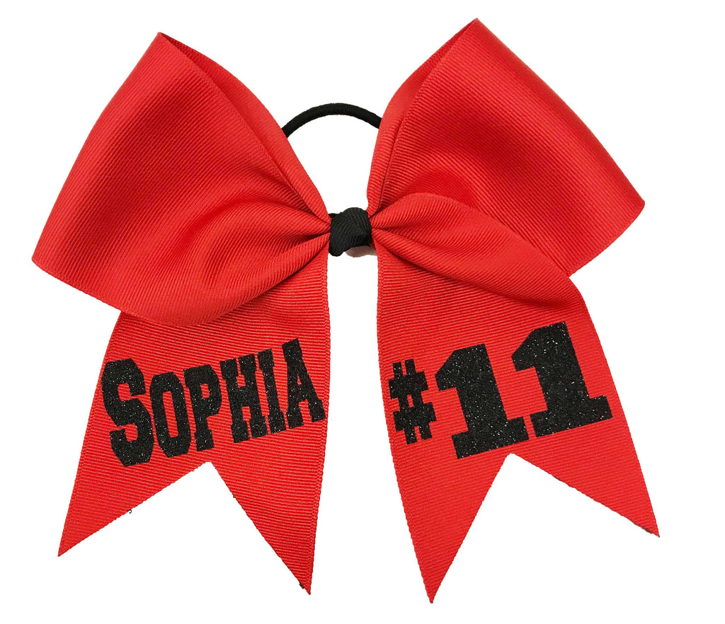 Red bow with 'SOPHIA' and '#11' text on a white background