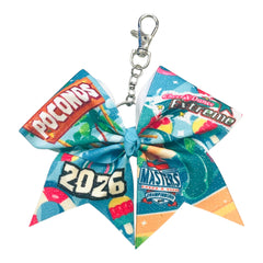 CDE The Masters Keychain Bow at the Kalahari in the Poconos on a white background