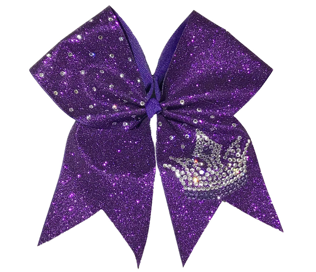 Queen of Bling - Glitter and Rhinestone Cheer Bow | Rhinestone Cheerleading Hair Bow