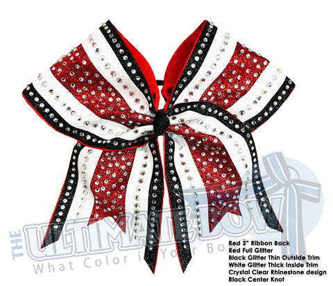 Regal Glam Rhinestone Glitter Cheer Bow | Cheerleading Hair Bow