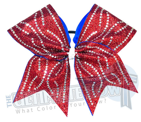 Rhinestone Waves Glitter Cheer Bow | Competition Bow