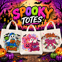 Cute & Spooky Zippered Halloween Trick-or-Treat Tote