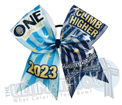 The ONE - Exclusive Event Glitter Cheer Bow 2023 | Climb Higher... Be The ONE