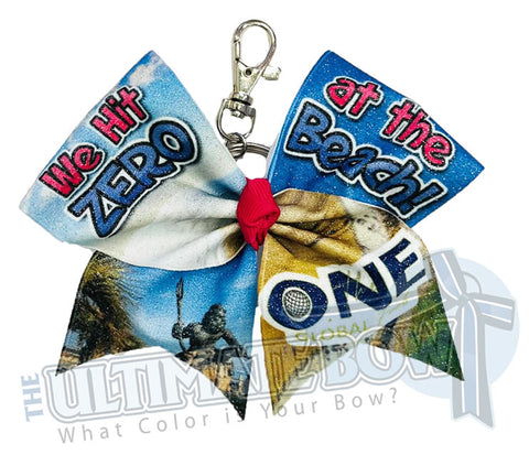 The ONE - Exclusive Hit Zero at The Beach Glitter Key Chain Cheer Bow 2023 | Virginia Beach