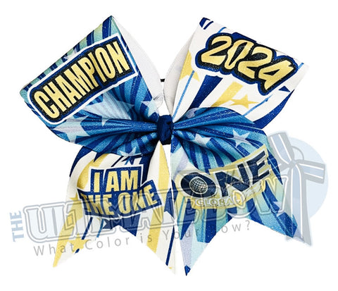 The ONE - Exclusive Event CHAMPION Cheer Bow 2024 | Climb Higher... Be The ONE (10 Bows)