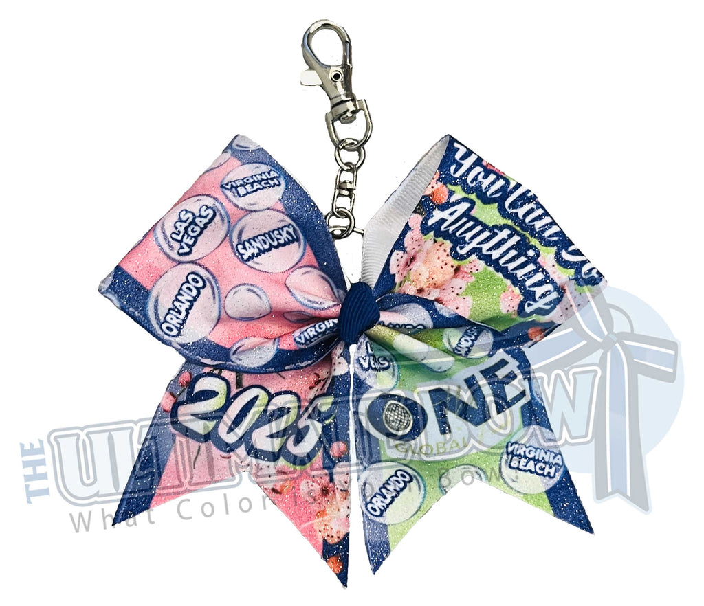 The ONE Cheer and Dance Finals Official Glitter Keychain Bow 2025 | Only one can be The ONE! | 2025