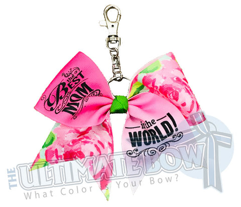 Best Mom In The World Key Chain Bow | Mothers Day Keychain Bow