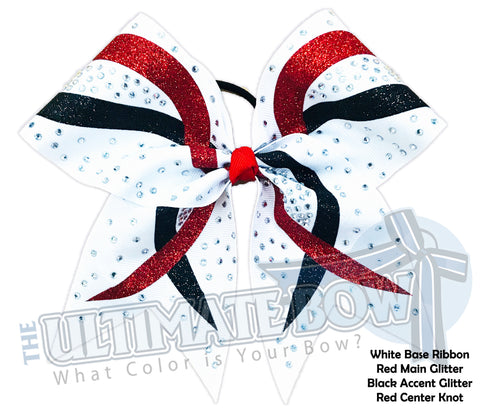 Criss Cross - Glitter and Rhinestone Cheer Bow | Competition Cheer Bow