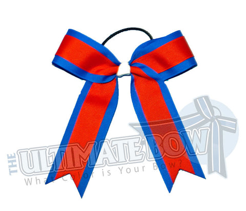 Essentials Cheer Camp Bow | Red and Electric Blue Cheer Bow | Small Cheer Bow