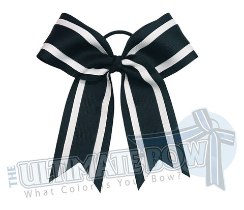 Essentials Game Day Cheer Bow | Black and White Cheer Bow | Football Cheer Bow | Three Color Cheer Bow