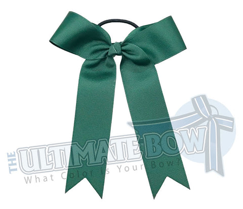 College Cheer Bows | Collegiate Cheer Bows | Plain Ribbon Cheer Bows | Forest Green Cheer Bows