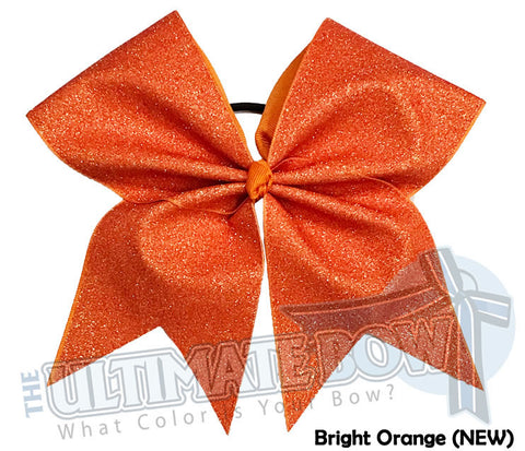 Full On Glitter Cheer Bow | Bright Orange Cheer Bow | Orange Glitter