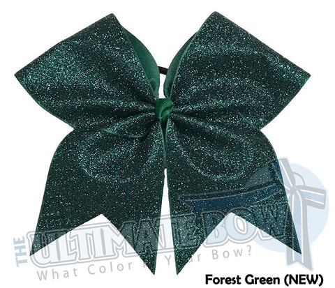 Full On Glitter Cheer Bow | Dark Green Cheer Bow | Glitter Cheer Bow | Forest Green Glitter