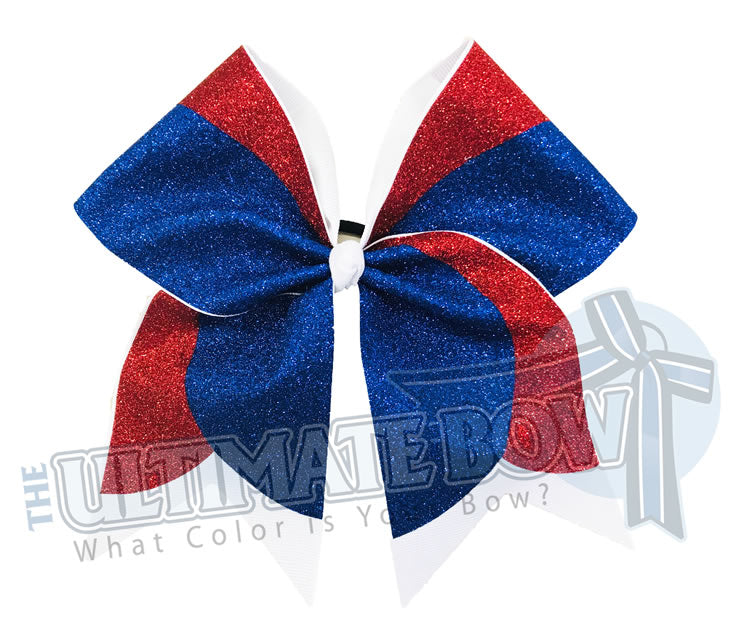 blue and red bow