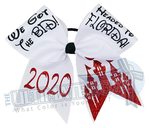 Headed to Florida - We Got the Bid 2024 Cheer Bow | Cheerleading Hair Bow | Orlando Bow