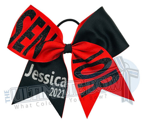 Senior-year-class-2021-Tick Tock-glitter-personalized-cheer-bow-softball-bow-practice-bow-cheerleading-graduation