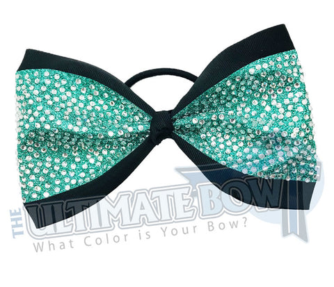 Just Loops - 4-inch Ultimate Glitter Penthouse Tailless Cheer Bow | 4-inch Tailless Cheer Bow | Rhinestone Competition Bow