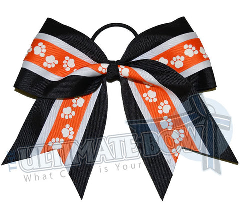 Mighty Roar - Paw Print Cheer Bow