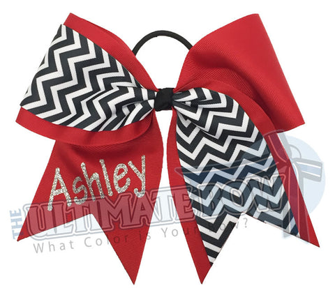 Superior-my-chevron-cheer-bow-red-black-white-silver-glitter-personalized