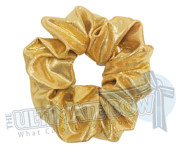 Gold Mystic Diva Scrunchies | metallic scrunchies | Mystic Scrunchies | Mystique Material Scrunchies | Cheer Scrunchies | Gymnastics Scrunchies