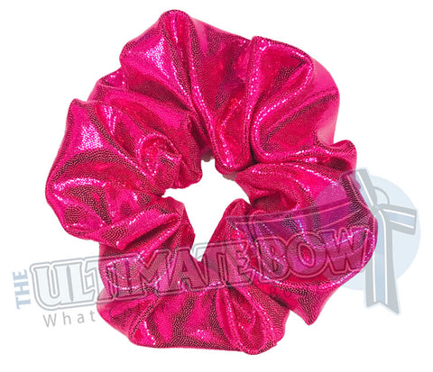 Hot Pink Mystic Diva Scrunchies | metallic scrunchies | Mystic Scrunchies | Mystique Material Scrunchies | Cheer Scrunchies | Gymnastics Scrunchies