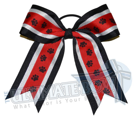 playful-paw-print-ribbon-cheer-bow-black-red-metallic-silver