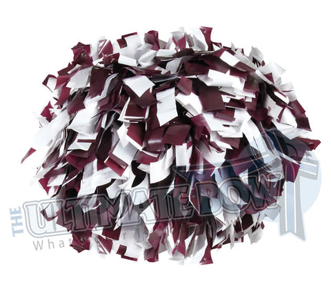 Cheerleader Poms | Pom Poms | Football Poms | Maroon and White Pom Poms | Cheer Poms | Pom Pons