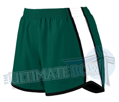 Youth-team-pulse-shorts-dark-green-white-black-1266-Augusta-Sportswear-cheerleading-softball-soccer-volleyball-basketball-workout