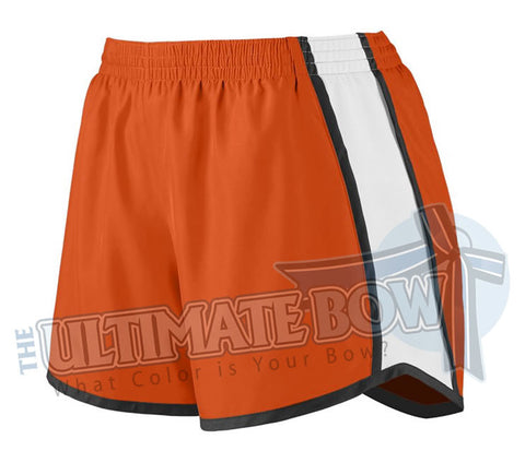 Youth-team-pulse-shorts-orange-white-black-1266-Augusta-Sportswear-cheerleading-softball-soccer-volleyball-basketball-workout