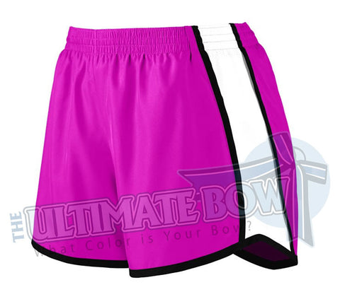 Ladies-team-pulse-shorts-power-pink-white-black-1265-Augusta-Sportswear-cheerleading-softball-soccer-volleyball-basketball-workout