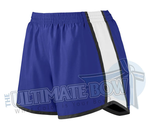 Ladies-team-pulse-shorts-purple-white-black-1265-Augusta-Sportswear-cheerleading-softball-soccer-volleyball-basketball-workout