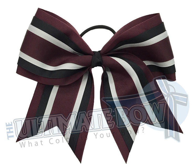 quad-hitch-maroon-black-millennium-silver-cheer-bow-softball-four-layers