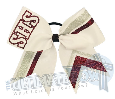 SHS High School  Varsity Squad - Glitter Stripes Cheer Bow | Coach Algiere