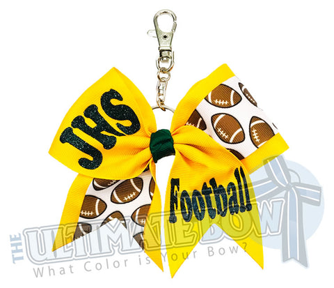 School Football Key Chain Bow | Team Football Mom Gift