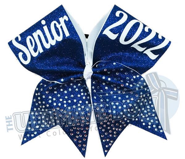 2019 jeweled tailed senior cheer bow three glitter colors