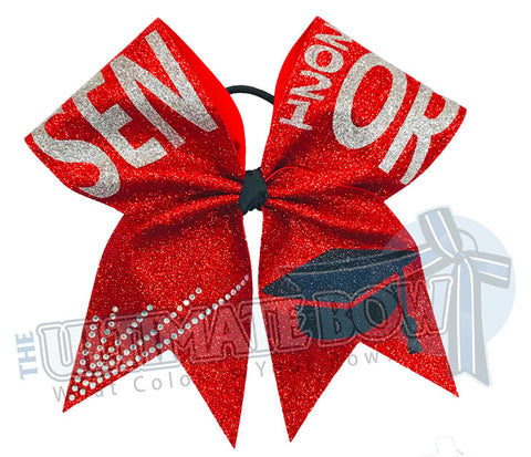 Full Glitter Senior Cheer Bow | Senior Grad Cap Class of 2020 | Class of 2021 | Full Glitter Senior Bow | Graduation Cap | Graduation Gift