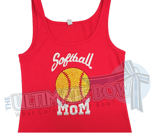 Softball Mom red white and blue tank - KC Shirts