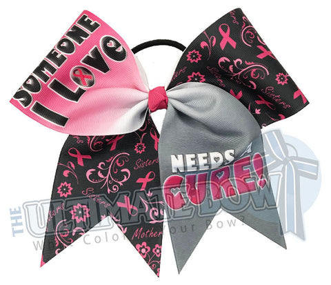 Someone I Love Needs A Cure Breast Cancer Awareness Cheer Bow