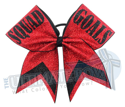 squad goals cheer bow full-glitter-personalized-cheer-bow-squad-goals-red-black