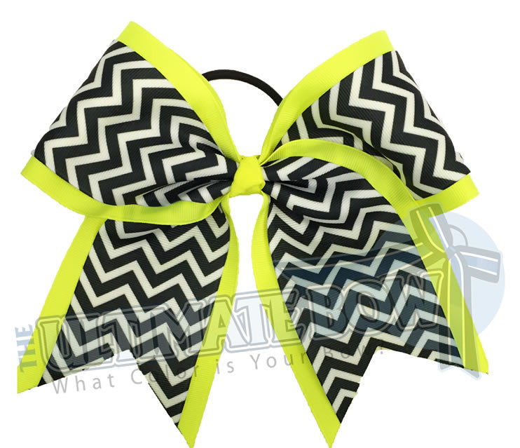 Superior-chevron-cheer-camp-softball-practice-cheer-bow-ansi-yellow-black-white-chevron
