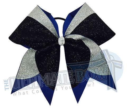blue and gray bow