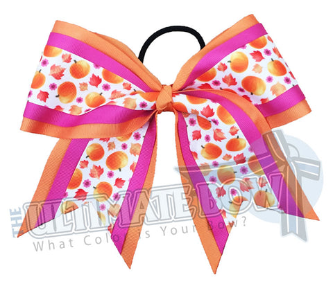 Sweet-pumpkins-fall-hair-bow-texas-sized-Halloween-cheer-bow-softball-bow-holiday-hair-bow-Pink