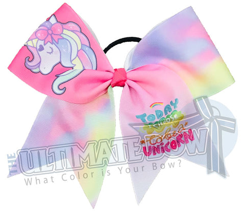 Today I Choose to be a Unicorn | Unicorn Cheer Bows | Rainbow Cheer Bows | Pink Unicorn Cheer Bow