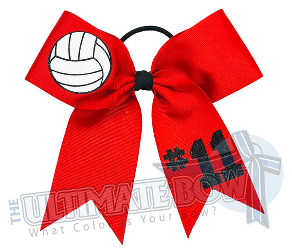 Black & Red Volleyball Bow, Volleyball Hair Bow, Volleyball Hair Tie, Volleyball  Ribbon, Volleyball Pony Tie, Ribbon Streamers, Team Gift 